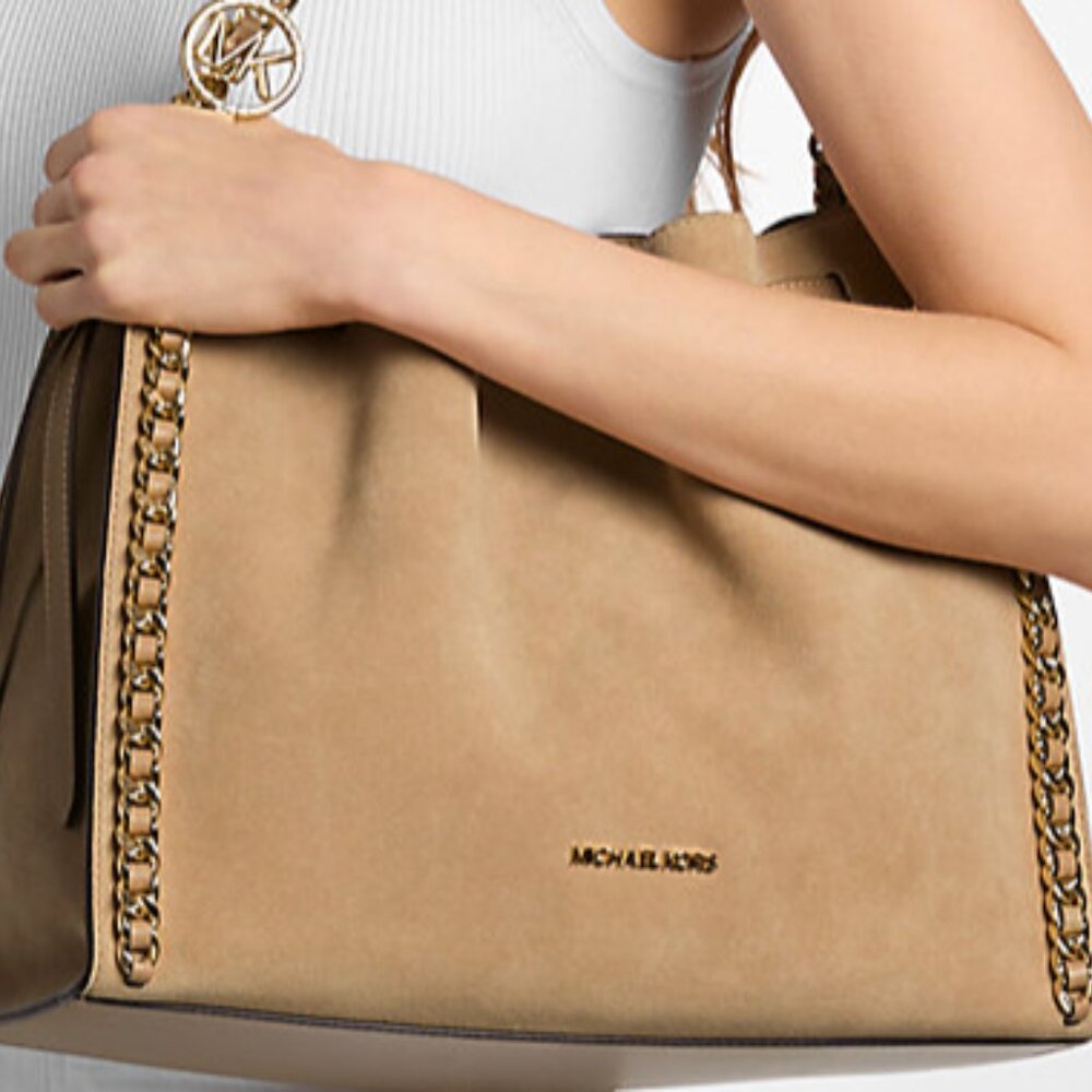 TODAY ONLY PRICE! Michael Kors MINA Large Suede Chain Shoulder Bag NWT REDUCED!